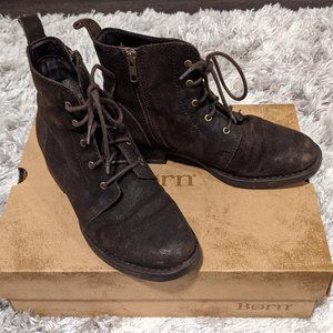 Born Troye Combat Boots in Cafe